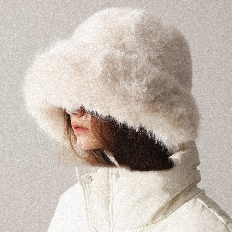Women’s Oversized Furry Fisherman Hat – Mongolian Style Winter Hat - FitiqueFit