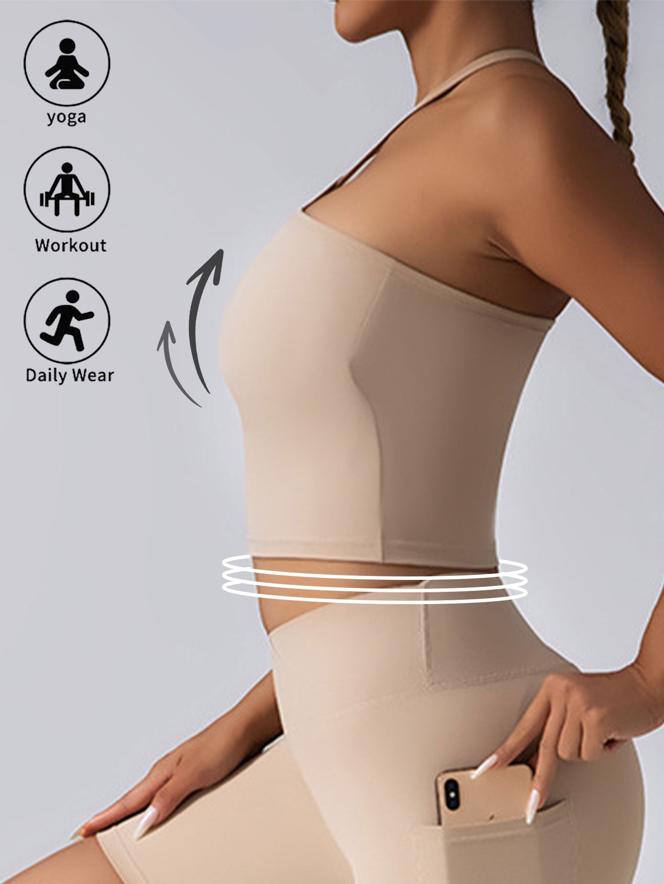 Crop Top With Built In Pads Sports Bras For Women FitiqueFit