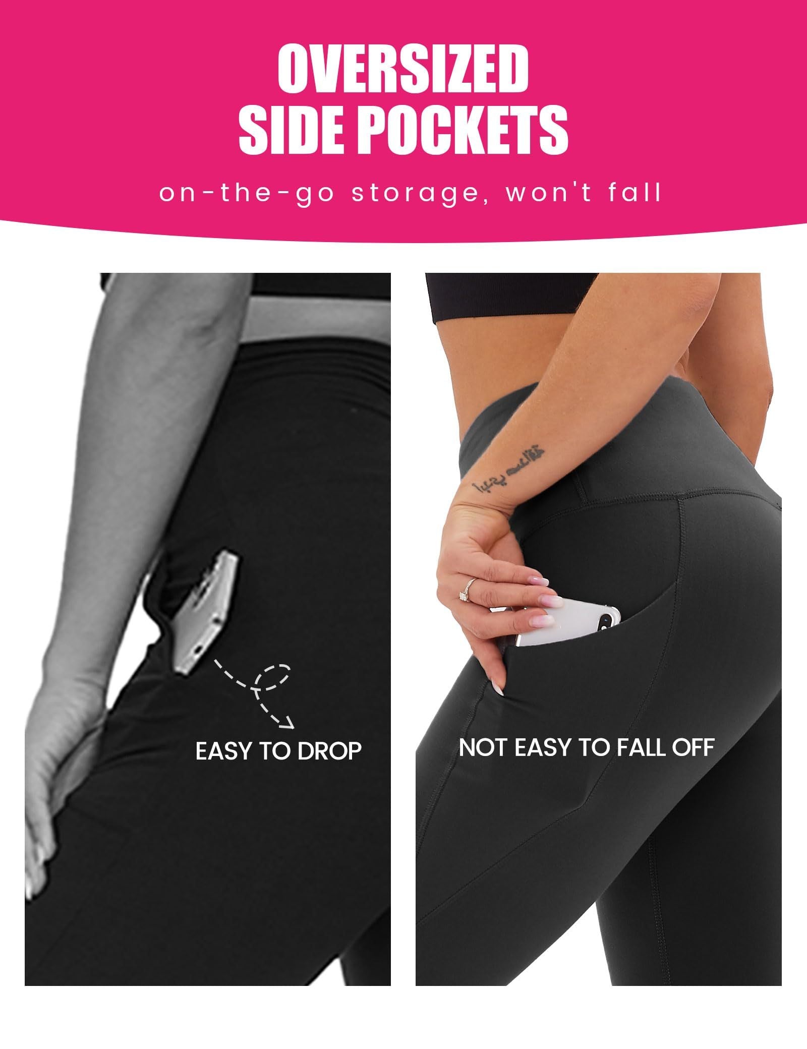 Yoga Pants - Cropped High-waisted Diagonal Pockets Printed With White Ash CJ US