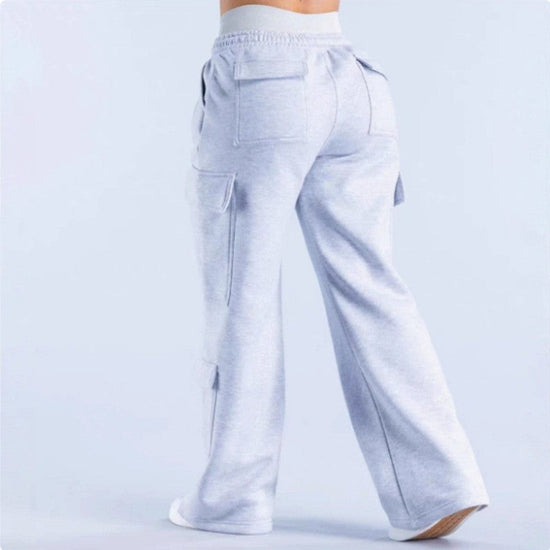 Fashionable Solid-Colored Casual All-Match Pants With Pockets 