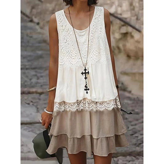Sleeveless Lace Patchwork Sundress Clothes Casual Dresses CJ