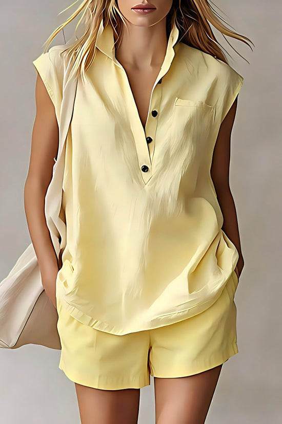 Women's Casual Sleeveless Short Set 