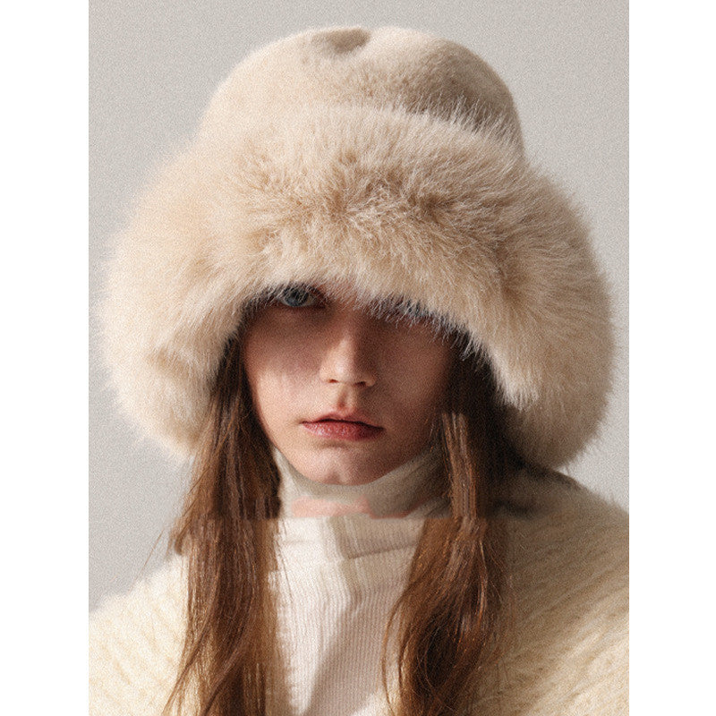 Women’s Oversized Furry Fisherman Hat – Mongolian Style Winter Hat - FitiqueFit