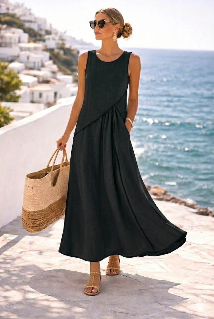 Mediterranean-style Vacation Dress For Women Contrast Colors 